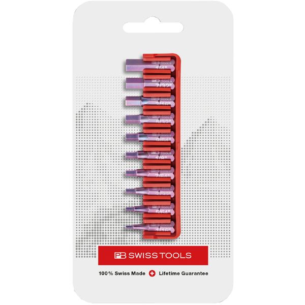 PB SWISS TOOLS ピービースイスツール イス バーチェア 椅子 カウンターチェア ズ 10本組 ショートタイプ インチサイズ六角ビットセット ビットホルダー付 パッケージタイプ C6.711CN 10本のショートタイプのインチサイズ六角ビットがセットになったビットセット ビットホ