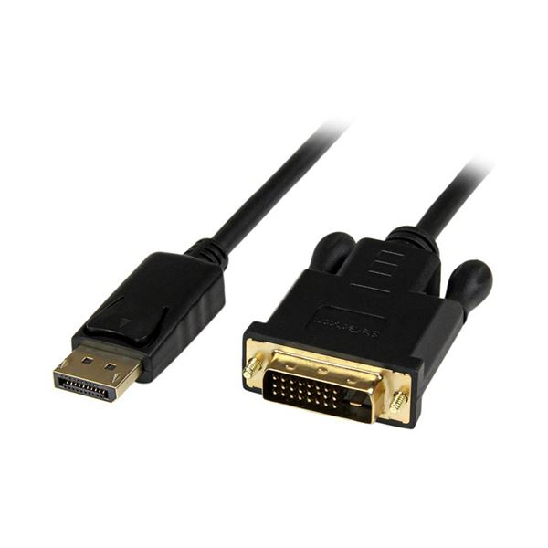 StarTech.com DisplayPort-DVIアクティブ変換ケーブル 配線 アダプタ 1.8m オス／オス 1920×1200対応ブラック DP2DVIMM6BS 1本 黒 高品質なDisplayPortからDVIへのアクティブ変換を可能にする1.8mのケーブルアダプタ 1920×1200の解像度に対応し、デスクトップやラップト