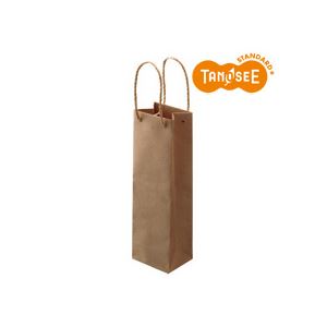 （まとめ）TANOSEE 合財袋袋 丸紐 茶無地・ぶどう酒瓶用 30枚入×10容器に並べる 雅びやかな手提げ袋書き割り 雅びやかな赤銅色とぶどう酒瓶にぴったり 助けになるな丸紐付き 30枚入り口・入口×10容器に並べる