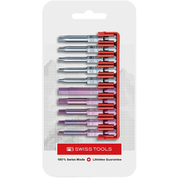 PB SWISS TOOLS ピービースイスツール イス バーチェア 椅子 カウンターチェア ズ 10本組 段付き 六角・ヘクスローブビットセット ビットホルダー付 パッケージ仕様 E6.704CN プロフェッショナル仕様の10本組段付き六角・ヘクスローブビットセット ビットホルダー付きで便