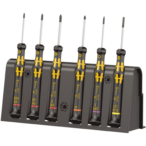 WERA ヴェラ ESD 静電気放電対策 6本組 精密ドライバーセット プラスマイナストルクスセット 030180 工具 ツール DIY 作業工具 静電気を気にせず安心して作業ができる 6本組の精密ドライバーセット プラスやマイナス、トルクスまで対応 高品質な工具で作業効率もアップ