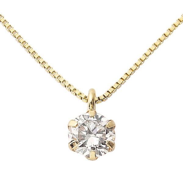 ダイヤモンド ネックレス 0.3ct K18イエローゴールド 一粒 6本爪 シンプル ダイヤネックレス ペンダント 鑑別カード付き 黄 輝く一粒の輝石、黄金に輝くダイヤモンドネックレス 0.3カラットの輝きが魅了する、シンプルでありながらも存在感溢れる6本爪のペンダント 鑑別カ|夢の小屋