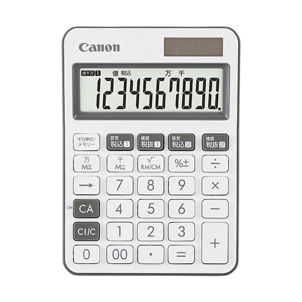 （まとめ） キヤノン 電卓ミニ卓上モデル LS-105WUC-CH 10桁 チャコール 2306C006 1台 【×3セット】 ミニサイズで使いやすい 10桁の電卓モデル、チャコールカラーの卓上電卓 LS-105WUC-CH 3台セットでお得