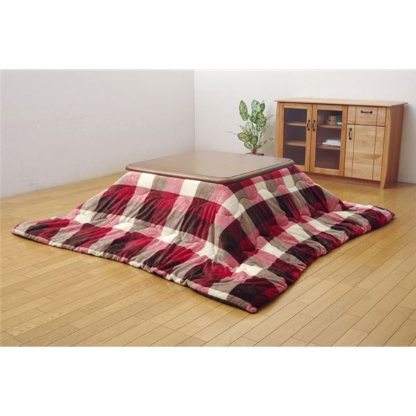 こたつ布団 【正方形 単品 薄掛け ローズ 約190&times;190cm】 洗える ウォッシャブル 撥水加工 フランネル 省スペース コンパクト 〔リビング〕 暖かさとおしゃれさを兼ね備えた、水をはじく洗えるこたつ布団 ローズカラーの正方形で、省スペースにもぴったり フランネル素材で｜夢の小屋