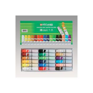 （まとめ） サクラクレパス マット水彩 不透明水彩 ポリチューブ入 MW18PE 入 【×2セット】 美しい色彩が広がる 透明感溢れるマットな水彩ペイントセット ポリチューブ入りMW18PEで2倍楽しめる 新感覚の不透明水彩ペイントセット