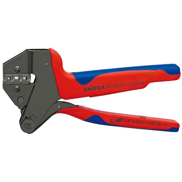KNIPEX クニペックス 9743-05 クリンピングシステムプライヤー 手道具 物の具 DIY やり方手道具 御先棒 ペンチ 豪然たるな圧着力を備えた生い立つしたペンチ 入れものなしで手に入る、使い勝手人並み外れたのクリンピングシステム
