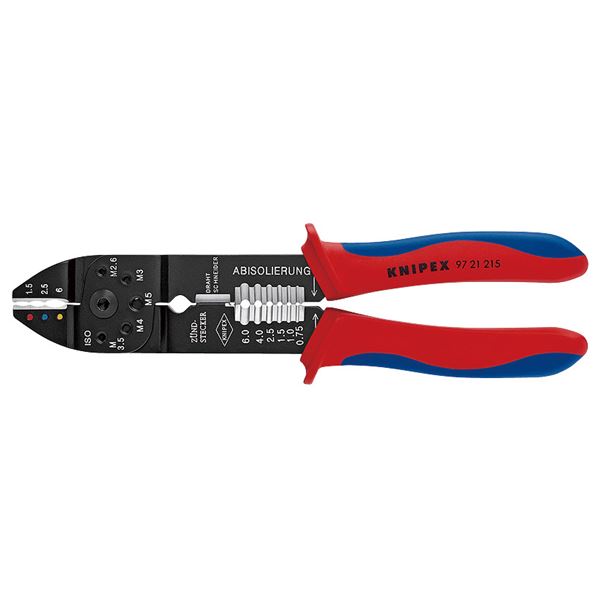 KNIPEX クニペックス 9721-215 クリンピングプライヤー SB 工具 ツール DIY 作業工具 道具 プライヤー ワイヤーを瞬時に切断し、スムーズにストリッピングし、確実に圧着する究極のプライヤー