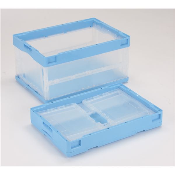 折りたたみコンテナ/オリコン 【40L/ブルー透明】 CB-S41NR 岐阜プラスチック工業 青 スペースを有効活用 コンパクトに収納できる便利な収納ボックス 40Lの収納力で、使わないときはパッと折りたためる ブルー透明で見やすく、岐阜プラスチック工業の信頼性も抜群 青