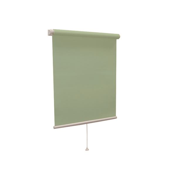 モダン ロールスクリーン 【遮光2級 45cm&times;135cm グリーン】 日本製 国産 巻取りスピード調整機能付き 『ティオリオ』 緑 日本製のシンプルな遮光ロールカーテンで、部屋をモダンに仕切り、目隠しも完璧 巻取りスピードも調整可能な『ティオリオ』が、遮光2級の45cm&times;135cm｜夢の小屋