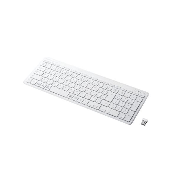 ワイヤレスコンパクトキーボード／パンタグラフ式／薄型／ホワイト TK-FDP099TWH 白 驚くほど薄く、美しい一枚板のようなデザイン 最薄部わずか6.5mmのスリムキーボード／パンタグラフ式／ホワイトの美しさに魅了されるTK-FDP099TWH 白