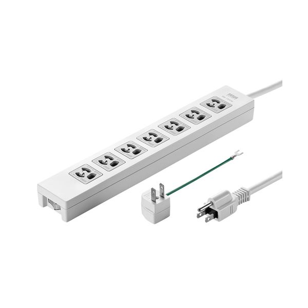 (まとめ) 電源タップ TAP-F37-5ZAD【&times;2セット】 パワフルな電源タップ 7つの差込口で3P抜け止め、集中スイッチ、マグネット付き さらに2P変換アダプタも 便利なの電源タップ TAP-F37-5ZAD【&times;2セット】｜夢の小屋