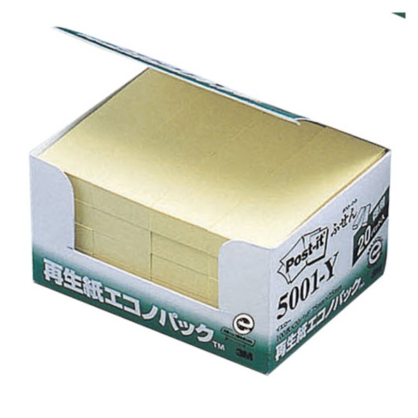 （まとめ） 住友スリーエム ポストイット(R) エコノパック(TM)製品シリーズ 20個入り 横25×縦75mm 5001-Y イエロー 20個入 【×3セット】 黄 住友スリーエムのエコノパック(TM)シリーズ 20個入りのイエロー色ポストイット(R)を3セットでお届けします 使いやすくて経済的な