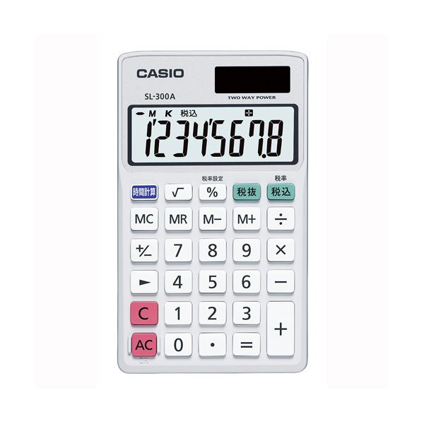 （まとめ） カシオ 電卓 SL-300A-N 1台入 【×3セット】 持ち運びに最適なスマートなデザイン 便利な携帯タイプのカシオ電卓SL-300A-Nが1台入ったセットが3つ