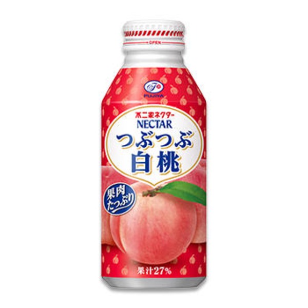 【まとめ買い お徳用 】不二家ネクター つぶつぶ白桃 ボトル缶 380g 48本入り（24本×2ケース） 果肉たっぷり 贅沢な果汁飲料【まとめ買い お徳用 】白桃の宝石 ジュエリー 箱 380gボトル缶48本セット（24本×2ケース）