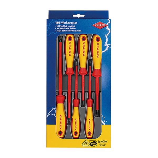 KNIPEX クニペックス 002012V01 絶縁 ドライバーセット 工具 ツール DIY 作業工具 道具 ドライバー 高い絶縁性能を持つ1000Vドライバーセット 信頼のKNIPEX（クニペックス）ブランドから、安心 安全 の絶縁ドライバーセットが登場 13,568円