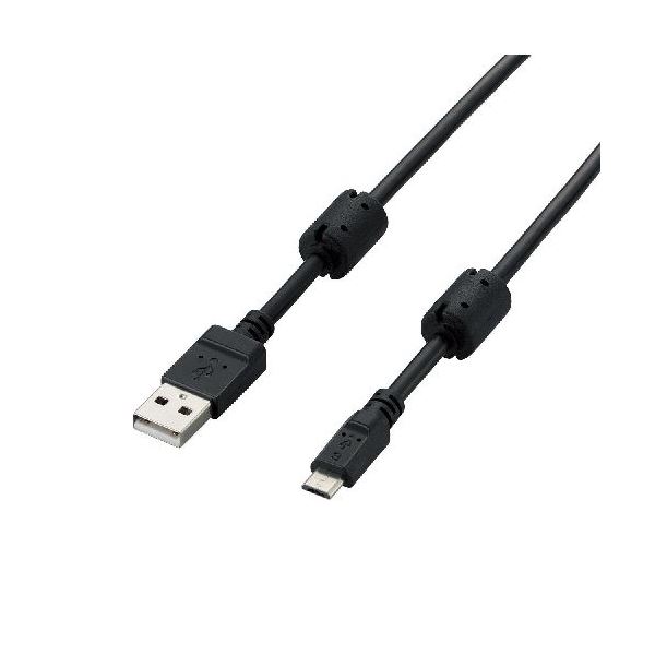 (まとめ) フェライトコア付2A対応microBケーブル 配線 U2C-AMBF2U12BK【×3セット】 高速充電対応 パソコン周辺機器の必需品 フェライトコア搭載の2AマイクロBケーブルセット パワフルな電力伝送でスマホやタブレットをスピーディに充電 信頼のエレコム製品 3本セットでお