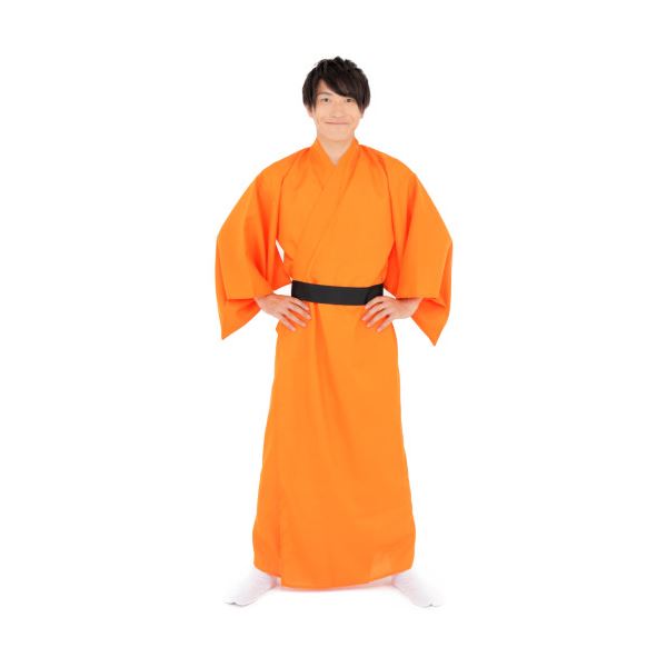 【コスプレ】 カラフル着流し/着物 【オレンジ】 着丈：約147ｃｍ ポリエステル100％ 〔イベント 仮装 舞台小物〕 華やかな和装キモノ【オレンジ】147cm 着丈 ポリエステル100％ イベントやコスプレに最適 自由な着流しスタイルで魅了する一着 色彩豊かなカラフルデザイン