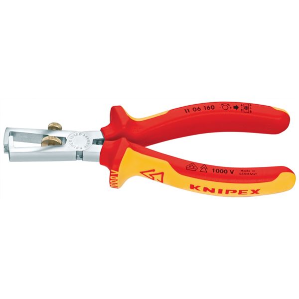 KNIPEX クニペックス 1106-160 不成立 エンドワイヤーストリッパー 1000V SB 手道具 手道具 DIY 御役目手道具 御先棒 ストリッパ 螺旋釘で自然調整能力のあるなノーズ付き添い人不成立エンドワイヤーストリッパー1000V（SB）- KNIPEX（クニペックス）1106-160