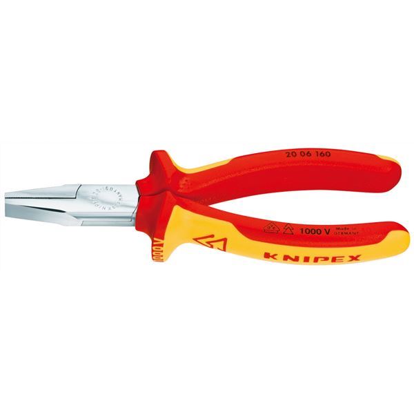 KNIPEX クニペックス 2006-160 絶縁 平ペンチ 1000V 工具 ツール DIY 作業工具 道具 電気作業のプロフェッショナルに愛された、使いやすくて信頼性抜群の絶縁平ペンチ 短くて平坦なジョーが、1000Vの安全 安心 性を守りながら、あらゆる作業をスムーズにサポートします｜夢の小屋