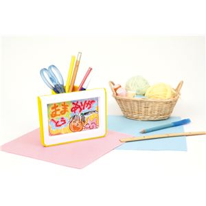 (まとめ) プレゼント製作キット 【お絵かきペン立て】 フォトフレーム付き 【×30セット】 思い出を彩る手作りギフトセット 父の日・母の日・敬老の日にぴったり 幼稚園から高校まで楽しめるアートキット おしゃれなお絵かきペン立てとフォトフレームがセット 30セットでお