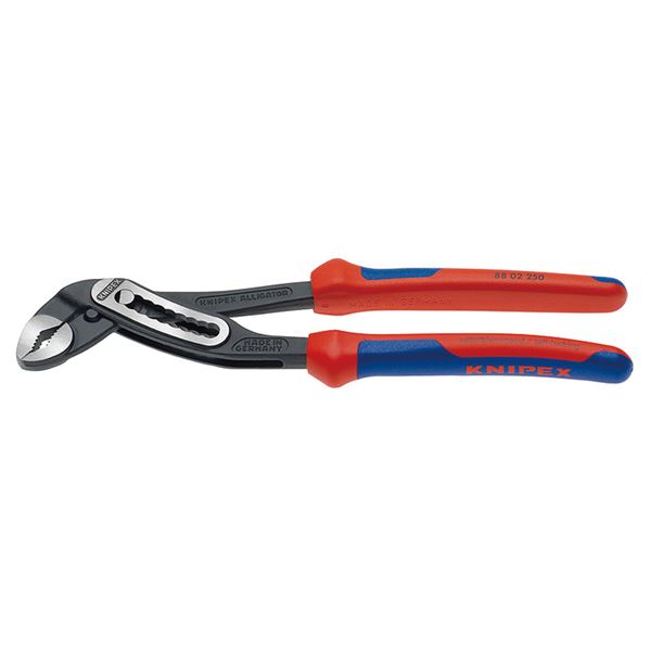 KNIPEX クニペックス 8802-250 アリゲーター ウォーターポンププライヤー SB 工具 ツール DIY 作業工具 道具 プライヤー 多様な形状を確実に掴む、四辺形アゴの驚異的な力 アリゲーター ウォーターポンププライヤー（SB）250mm