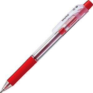 （まとめ） TANOSEE ノック式油性ボールペン ロング芯タイプ 1.0mm 赤 1セット（10本） 【×5セット】 書き味抜群 滑らかな書き心地が魅力のノック式油性ボールペン ロング芯タイプで長時間使える 1.0mmの太さで鮮やかな赤色が目を引く 1セットに10本入りでお得 仕事や学校