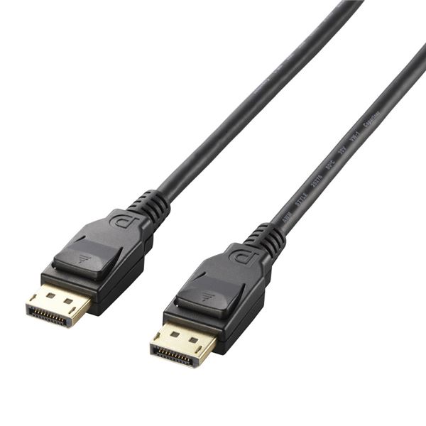 DisplayPortケーブル 配線 /Ver1.2a/2.0m/ブラック CAC-DP1220BK 黒 高速伝送対応のディスプレイポートケーブル 最新規格Ver1.2aに対応し、2.0mの長さで使いやすさも抜群 信頼のエレコム製品で、クオリティもバツグン 高画質映像や高音質音声を楽しむなら、このケーブルが