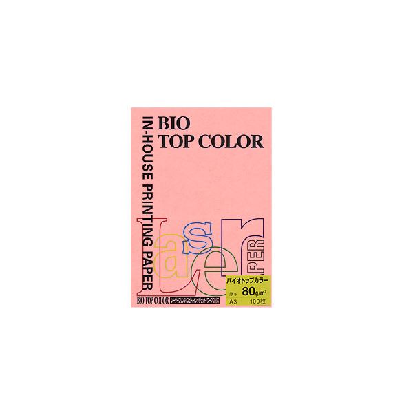 （まとめ） 伊東屋 バイオトップカラー A3判 100枚入 80g／m2 BT204 ピンク 【×2セット】 驚きの両面印刷 鮮やかなカラーペーパーで創造力を広げる A3サイズ100枚入りの高品質80g／m2 BT204ピンク 2セットでお得にGET