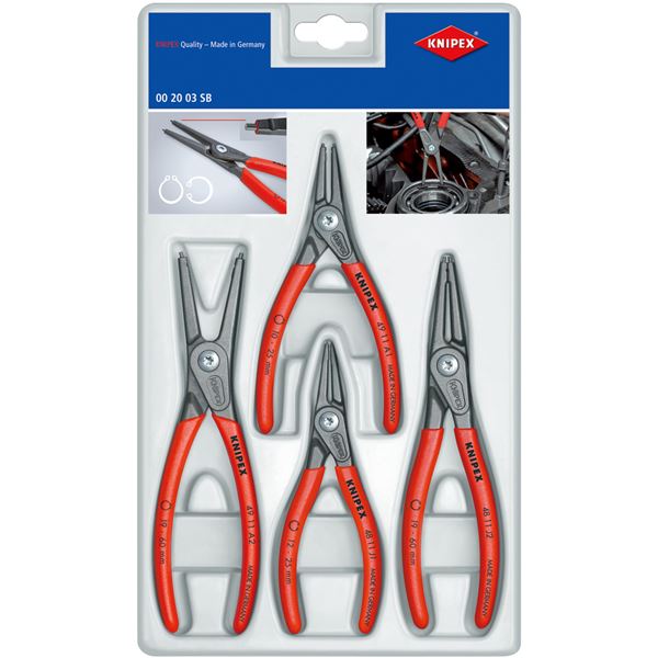 KNIPEX クニペックス 002003SB 精密 スナップリングプライヤー セット 4本組 工具 ツール DIY 作業工具 道具 プライヤー 高頻度使用の精密軸・穴用スナップリングプライヤー4本セット プロ仕様のKNIPEX（クニペックス）002003SB 精密スナップリングプライヤーセットで、確 18,446円