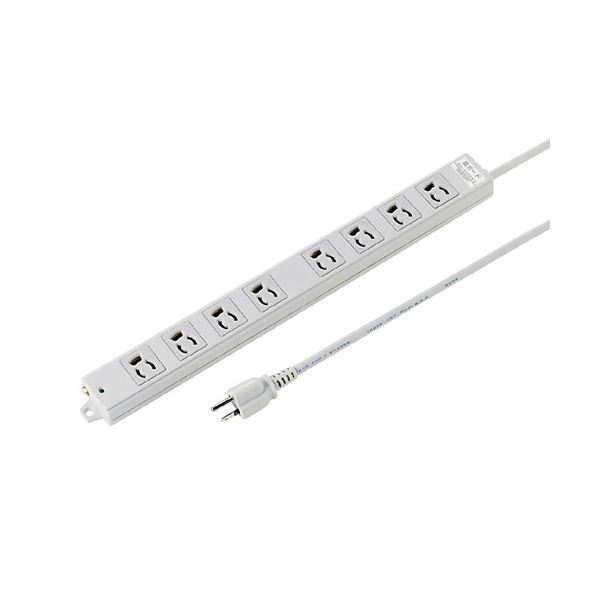 工事物件雷ガードタップ(3P抜け止め・マグネット付・8個口・3m) TAP-K8SP-3 雷を防ぐ 8つの差込口を持つ3メートルの抜け止めマグネット付きタップ
