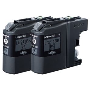 （まとめ） ブラザー BROTHER インクカートリッジ お徳用 まとめ買い 黒 LC211BK2PK 1箱（2個） 【×3セット】 真のインクの魔術師 驚異のインクカートリッジ 黒の至宝、LC211BK2PK お得な2個セット、1箱で3倍の満足感
