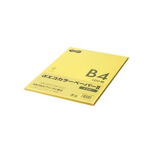 （まとめ） TANOSEE αエコカラーペーパーII B4 イエロー 少枚数パック 1冊（100枚） 【×5セット】 黄 鮮やかなイエローが目を引く 少枚数パックで便利なカラーペーパー TANOSEE αエコカラーペーパーII B4、まとめ買い お徳用 でお得な5セット 100枚の使い勝手抜群 黄
