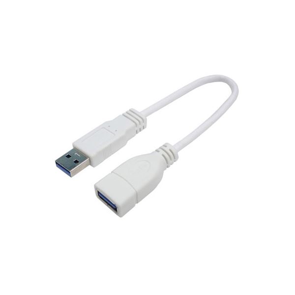(まとめ)変換名人 USB3.0ケーブル 配線 A延長20 USB3A-AB/CA20【×10セット】 高速データ転送 USB3.0ケーブル 配線 A延長20 USB3A-AB/CA20【×10セット】- 驚異的な速度と安定性でデータのストリーミングやファイルの転送をスムーズに実現する20cmの延長ケーブル