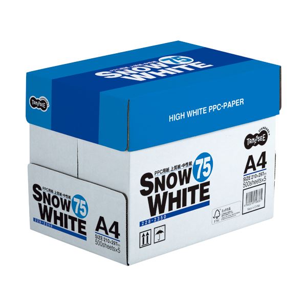 （まとめ） TANOSEE PPC マイコン 質問用紙 SNOW WHITE 75 A4 1箱（2500枚：500枚×5冊） 【×10仕掛ける】 御前上等品等の真っ白い雪が舞う、労働者階級質問用紙SNOW WHITE 75 A4 1箱に2500枚、まとめてお得な500枚×5冊 使い勝手人並み外れたの決まり切った紙、特選遣りかたでお届けします 御役目も個人的も、品等