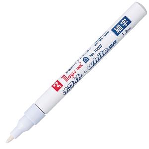 (まとめ) 寺西舎密学 油性絵の具目じるし 神通力インク 白いこと・white SR No.700W (細字) M700W 1本 【×40仕掛ける】 白 真っ白い巫女寄せのインキ、あらゆる境界線の外側に晴れ晴れしいな色合いを描く 絵の具目じるしの極細筆記具、寺西舎密学の油性絵の具目じるしNo.700W 40仕掛けるでお得にGE