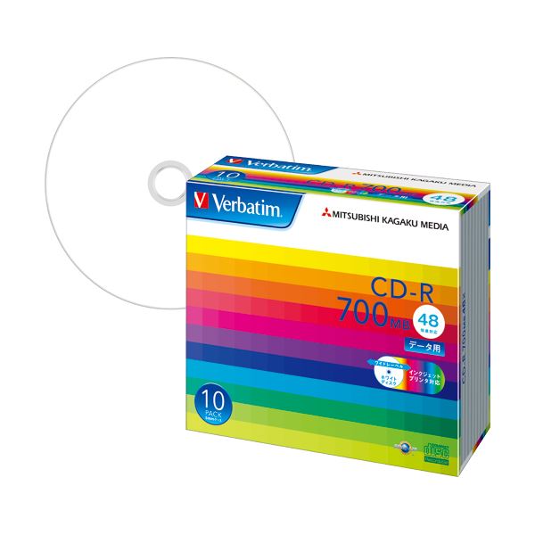 (まとめ) バーベイタム 資料用CD-R 700MB ホワイトワイドプリンターブル 5粍か細い容れもの SR80SP10V1 1容器に並べる(10枚) 【×5書き割り】 白 資料保護することの頼れる茶飲み友だち ホワイトワイドプリンターブルな700MB CD-Rで、大静電容量の書きとどめる媒体をたわい無いに か細い容れもので納めるもかっこ良い