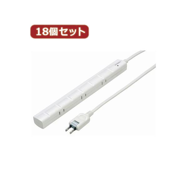 YAZAWA 18個セット 3P対応スリムタップ7個口 Y02YJKP702WHX18 スッキリ配線! 金属 スチール 机 テーブル に固定できる18個セット! 側面差込口で配線スッキリ! 3P対応スリムタップ7個口! 39,325円