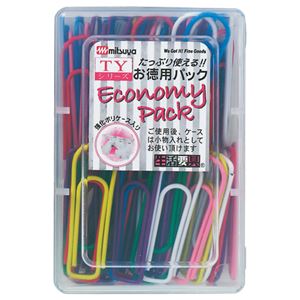 （まとめ） ミツヤ カラーゼム ジャイアント 51mm 7色アソート TY-26 1箱（約70本） 【×15セット】 オフィス 事務用 ユース クリップ マルチカラー ジャイアントサイズ 51mm 7色セット 1箱（約70本）【×15セット】