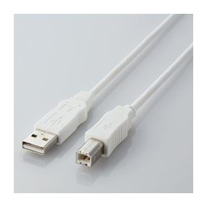 (まとめ) エコUSBケーブル 配線 (A-B・2m) USB2-ECO20WH【&times;5セット】 環境にUSBケーブル 配線 高品質で長さもたっぷり USB2.0対応 のエコUSBケーブル (A-B・2m)をまとめて5本セットでお届け｜夢の小屋