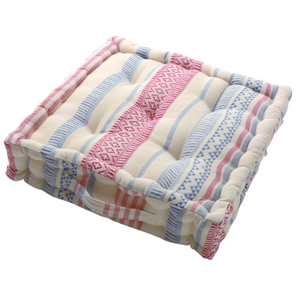 フロアクッション 座布団 約42×42×10cm 2枚組 レッド インド綿使用 テラ リビング ダイニング インテリア雑貨 赤 自然な風合いのインド綿フロアクッション/座布団 贅沢なざっくり感で心地よい座り心地を提供 2枚組のレッドカラーでお部屋に華やかさをプラス サイズは42×