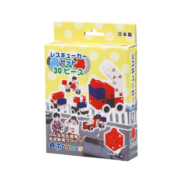 (まとめ) Artecブロック/カラーブロック 【レスキューカーセット】 30pcs 【&times;15セット】 知育玩具の楽しさを広げる 幼稚園や小学校で大活躍のブロックセット 色とりどりのカラーブロックでレスキューカーを作ろう 30個のブロックが15セットでお得に手に入る 創造力を育む｜夢の小屋