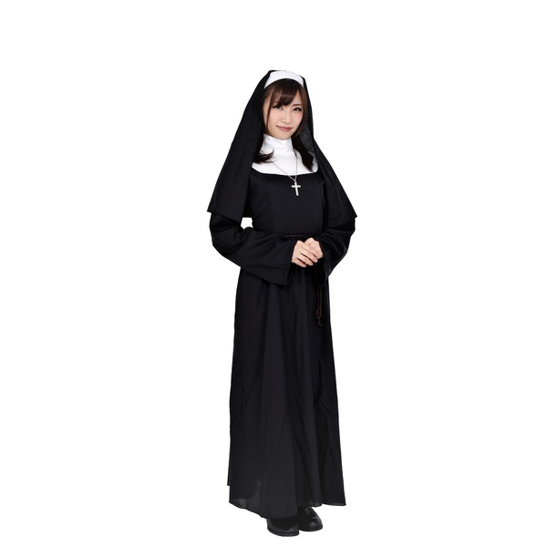 コスプレ衣装/パーティーグッズ 【シスター】 仮装 イベントグッズ 舞台小物 ハロウィンやパーティー、余興などの装飾に最適 華やかなコスプレ衣装とパーティーグッズのセット【シスター】は、イベントや舞台小物にもぴったり 思い切り楽しむための仮装アイテムが勢揃い