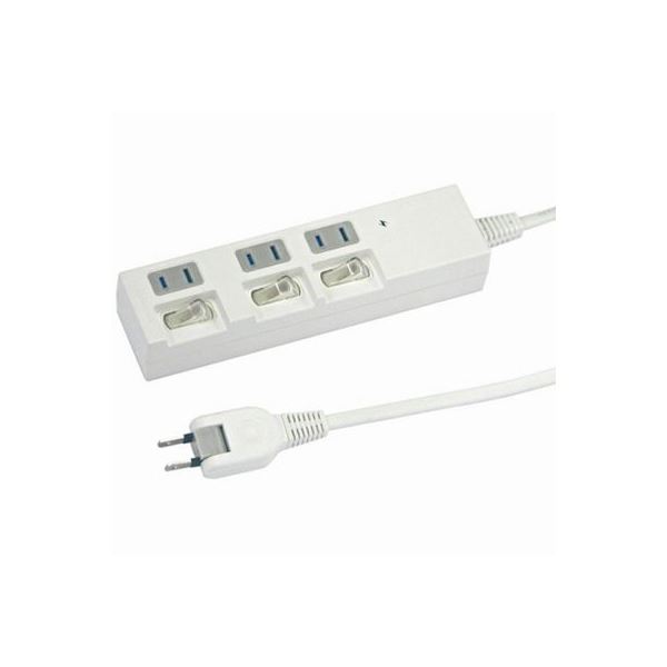 (まとめ)YAZAWA 個別スイッチ付節電タップ Y02BKS331WH【×3セット】 雷による電源オフを防ぐ! 高出力1500W以上対応の節電タップ 個別スイッチ付きで電力の無駄をカット さらに雷サージフィルターも搭載 安心の電気使用をサポートします まとめて3セットでお得にご提供