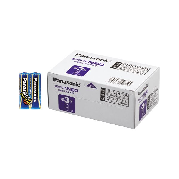 パナソニック EVOLTA NEO アルカリ乾電池 単3形 40本パック LR6NJN／40S 超えた耐久力 驚異の持続力 最新アルカリ乾電池40本パック エボルタNEO LR6NJN／40S
