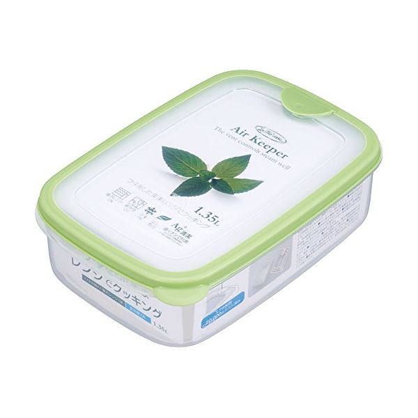 〔まとめ〕 フードストッカー 保存容器 約幅14.1cm L 1350ml 60個セット ソフトグリーン 抗菌 清潔 食洗機 エアキーパー フードケース 緑 冷凍・電子レンジ対応の大容量フードストッカー 60個セットでお得 柔らかなグリーンで心地よく、抗菌加工で安心 食洗機対応で手軽に 25,544円