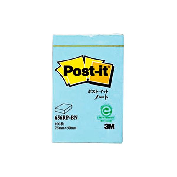 （まとめ） 3M ポスト・イット ノート再生紙スタンダードカラー 75×50mm ブルー 656RP-BN 1冊 【×30セット】 青 手帳やカレンダーにぴったりのコンパクトノート 再生紙で環境にもやさしい ブルーのスタンダードカラーで目を引く 1冊30セットでお得 3Mポスト・イットノー
