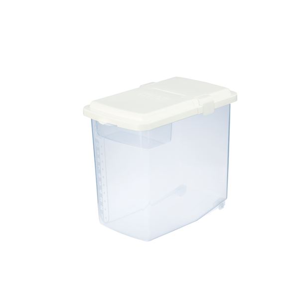 (まとめ) 米びつ革命/ライスストッカー 【10kg】 スライドポケット付き キッチン 台所 用品 クリア 【&times;15個セット】 お米の収納を一新 お米を分けて保存できる便利な米櫃 新しい米びつ革命 スライドポケット付きで10kg収納可能 キッチンをクリアに彩る15個セット｜夢の小屋
