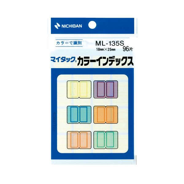 （まとめ） ニチバン マイタック カラーインデックス小 18×25mm 6色 ML-135S 1パック（96片：各色16片） 【×50セット】 魅力的な6色の柔らかなトーンのカラーインデックスセット 小さなサイズで使いやすく、96片入り 仕事や学習、プライベートでの整理整頓に最適 日常を 7,138円