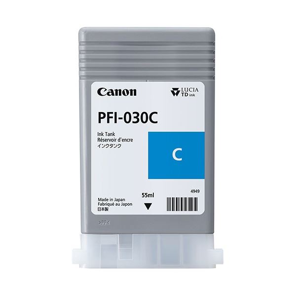 キヤノン インキ貯蔵タンク PFI-030C えの具 シアン 55ml 3490C001 1個 驚くほどの55mlの電気容量で、シアンの奥ふかさと澄み切った感が見目麗しい仕上がりを現実化する編成替え的なえの具インキ貯蔵タンク パソコン・周辺機器-インクカートリッジ