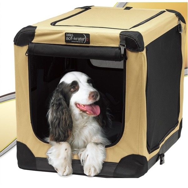 ソフークレート n2 L ベージュ（愛玩動物備品） 持ちはこぶ助けになるな布製愛玩動物伏せ籠 折りたたんでパウダーコンパクトに ホンブルグ帽クレート n2 L ベージュ